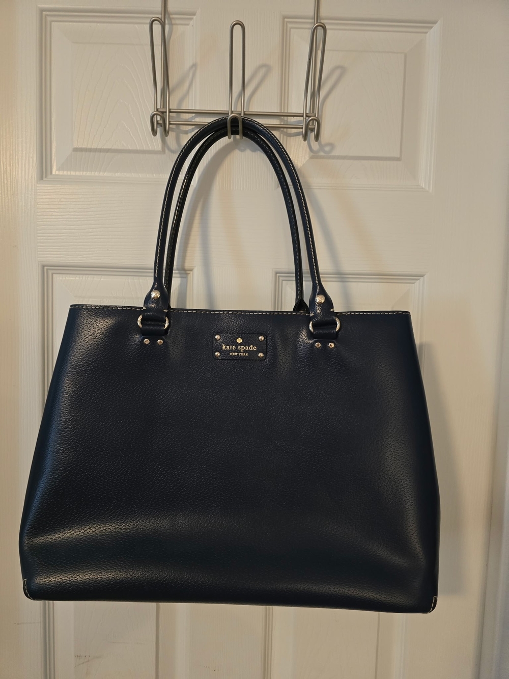 kate spade Navy Leather Double-Handle Tote